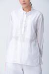 Rajesh Pratap Singh_White Patchwork Cotton Shirt _Online_at_Aza_Fashions