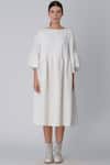 Buy_Rajesh Pratap Singh_White Anti Fit Pleated Dress _at_Aza_Fashions