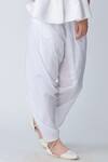 Buy_Rajesh Pratap Singh_White Cotton Draped Pants_Online_at_Aza_Fashions