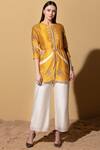 Buy_Ampm_Yellow Chanderi Shirt Tunic_Online_at_Aza_Fashions