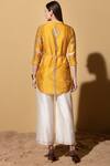 Shop_Ampm_Yellow Chanderi Shirt Tunic_at_Aza_Fashions