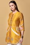 Buy_Ampm_Yellow Chanderi Shirt Tunic_at_Aza_Fashions