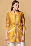 Shop_Ampm_Yellow Chanderi Shirt Tunic_Online_at_Aza_Fashions