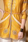Ampm_Yellow Chanderi Shirt Tunic_at_Aza_Fashions