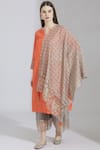 Poonam Dubey_Orange Chanderi Silk Round Kurta Palazzo Set _Online_at_Aza_Fashions