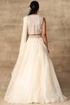 Shop_Ridhi Mehra_White Net V Neck Embroidered Bridal Lehenga Set _at_Aza_Fashions