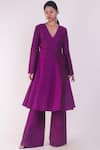 Buy_Hrdoyh_Purple Handwoven Silk Kurta Set_at_Aza_Fashions