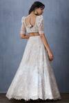 Shop_Torani_White Tulle Embroidered Lehenga Set_at_Aza_Fashions