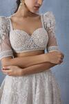 Buy_Torani_White Tulle Embroidered Lehenga Set_Online_at_Aza_Fashions