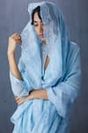 Torani_Blue Organza Handwoven Chanderi Saree  _Online_at_Aza_Fashions