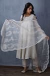 Torani_White Embroidered Organza Dupatta_Online_at_Aza_Fashions