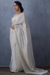 Buy_Torani_White Tulle Embroidered Saree  _at_Aza_Fashions