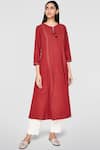 Buy_Grassroot By Anita Dongre_Long Red Kurta_at_Aza_Fashions