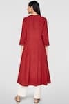 Shop_Grassroot By Anita Dongre_Long Red Kurta_at_Aza_Fashions