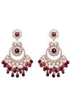 Prerto_Gold Plated Swaroski Crystals Bead Chandelier Earrings_Online_at_Aza_Fashions