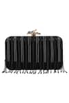 Buy_Durvi_Black Embroidered Embellished Tassel Clutch _at_Aza_Fashions