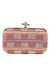 Buy_Durvi_Pink Embroidered Embellished Box Clutch _at_Aza_Fashions