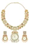 Buy_Hrisha Jewels_Gold Plated Beads Pendent Necklace Set_at_Aza_Fashions