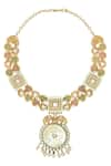 Buy_Hrisha Jewels_Gold Plated Beads Pendent Necklace Set_Online_at_Aza_Fashions