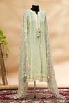 Buy_Aditi Beriwala_Green Round Printed Anarkali With Dupatta  _at_Aza_Fashions