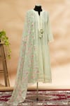 Aditi Beriwala_Green Round Printed Anarkali With Dupatta  _Online_at_Aza_Fashions