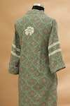 Buy_Aditi Beriwala_Green Cotton Lapel Printed Tunic  _Online_at_Aza_Fashions