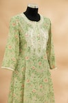 Aditi Beriwala_Green Round Printed Flared Kurta  _Online_at_Aza_Fashions