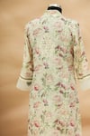 Buy_Aditi Beriwala_White Cotton V Neck Floral Print Kurta  _Online_at_Aza_Fashions