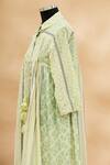 Aditi Beriwala_Green Spread Collar Printed Flared Kurta  _Online_at_Aza_Fashions