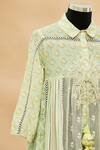 Buy_Aditi Beriwala_Green Spread Collar Printed Flared Kurta  _Online_at_Aza_Fashions