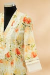 Aditi Beriwala_White V Neck Floral Print Kurta  _Online_at_Aza_Fashions