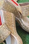 Shop_Essemm_Gold Sequins, Embroidery Floral Wedges _at_Aza_Fashions