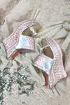 Buy Essemm Pink Sequins, Embroidery Wedges at Aza Fashions Buy_Essemm_Pink Sequins, Embroidery Wedges _at_Aza_Fashions