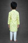 Shop_Kirti Agarwal - Pret N Couture_Yellow Cotton, Silk Embroidery Kurta And Pant Set _at_Aza_Fashions