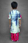 Shop_Kirti Agarwal - Pret N Couture_Blue Chanderi Silk Tie Dye Kurta And Dhoti Pant Set _at_Aza_Fashions