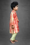Kirti Agarwal - Pret N Couture_Yellow Chanderi Silk Tie Dye Kurta Set For Boys_Online_at_Aza_Fashions