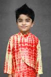Kirti Agarwal - Pret N Couture_Yellow Chanderi Silk Tie Dye Kurta Set For Boys_at_Aza_Fashions