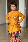 Buy_Kirti Agarwal - Pret N Couture_Yellow Asymmetric Kurta Set For Boys_Online_at_Aza_Fashions