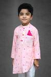 Kirti Agarwal - Pret N Couture_Pink Cotton, Silk Embroidery Kurta And Pant Set _Online_at_Aza_Fashions