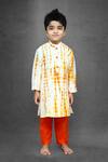 Buy_Kirti Agarwal - Pret N Couture_White Chanderi Kurta Set For Boys_at_Aza_Fashions
