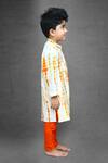 Kirti Agarwal - Pret N Couture_White Chanderi Kurta Set For Boys_Online_at_Aza_Fashions