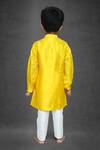 Shop_Kirti Agarwal - Pret N Couture_Yellow Silk Embroidered Kurta Set For Boys_at_Aza_Fashions