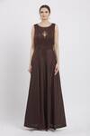 Buy_Arihant Rai Sinha_Brown Embroidered Silk Anarkali With Jacket_Online_at_Aza_Fashions