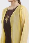 Arihant Rai Sinha_Brown Embroidered Silk Anarkali With Jacket_at_Aza_Fashions