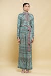 Buy_Kartikeya India_Green Crepe Printed Jumpsuit  _Online_at_Aza_Fashions