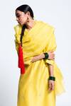Buy_Label Earthen_Yellow Chanderi , Organza Kurta Set _Online_at_Aza_Fashions