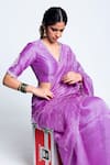 Buy Label Earthen Purple Chanderi , Organza Saree at Aza Fashions Buy_Label Earthen_Purple Chanderi , Organza Saree _at_Aza_Fashions