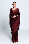 Buy_Label Earthen_Black Chanderi Silk Printed Saree  _at_Aza_Fashions