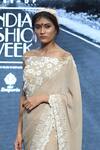 Shop_Rina Dhaka_Beige Embroidered Saree_at_Aza_Fashions