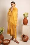 Buy_Rashi Jain_Yellow Chanderi Rehmat Kurta Set _at_Aza_Fashions